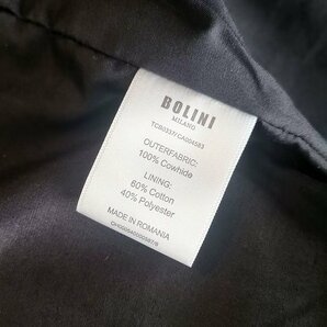 最高級16万◆イタリア・ミラノ発*BOLINI*ブルーラベル※セレブdesigner イタリアン牛革使用・レザージャケット・ライダース・46/Mの画像6