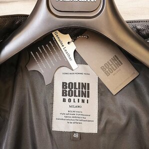 最高級*EU製◆イタリア・ミラノ発*BOLINI*ブラックラインdesigner 最上級牛革使用・ベッカム愛用・レザージャケット/50サイズの画像7