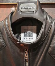 最高級*EU製◆イタリア・ミラノ発*BOLINI*ブラックラインdesigner 最上級牛革使用・ベッカム愛用・レザージャケット/46サイズ_画像3