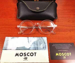 名作モデル☆新品☆ MOSCOT ZOLMAN ゾルマン 丸い眼鏡 メガネフレーム クリア・ セレブ愛用モデル