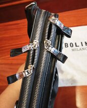 最上級逸品*18万◆イタリア・ミラノ発*BOLINI/ボリニ・最上級牛革・クロコダイル*ショルダーバッグ/リュックサック・黒_画像7