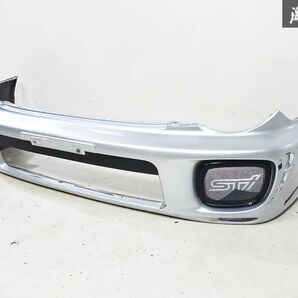 スバル 純正 GDB インプレッサ WRX STI B型 丸目 前期 フロント バンパー 01G プレミアムシルバーメタリック オプション フォグカバー付きの画像1