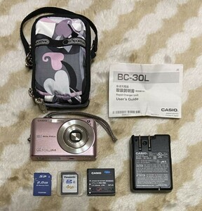 KB1307【動作確認済】CASIO カシオ EXILIM EX-Z1050 ピンク コンパクトデジタルカメラ デジカメ バッテリー2個 SDカード ケース付き 中古