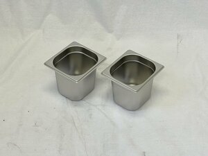 【中古】231226008 厨房用品 業務用 ホテルパン1/6 2個セット 蓋無し 深さ150mm 食材入れ 調味料入 ステンレスバット 中古