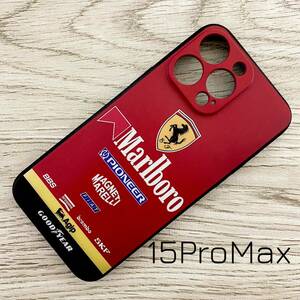 マールボロ フェラーリ iPhone 15 Pro Max ケース F1 Ferrari マルボロ プロスト アレジ シューマッハ スマホ