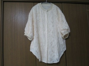 美品【CLANE/クラネ】FRINGE HALF SLEEVE CARDIGAN/フリンジハーフスリーブカーディガン