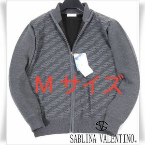 【新品】SABLINA VALENTINO メンズ 長袖 ジップアップニット (サイズ M) ※6677※1031