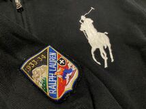 Polo Ralph LaurenビッグポニーハーフジップスウェットL 黒 ブラック ポロラルフローレン スーサイドスキー ワッペン 刺繍 usa メンズ 古着_画像2