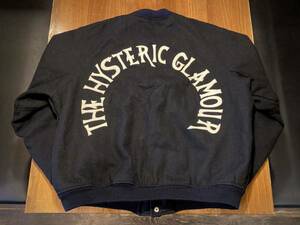 希少 レア 初期 80s old hysteric glamour ヒステリックグラマー 日の丸タグ スタジャン 黒 ウール レザー刺繍パッチ ジャケット ブルゾン