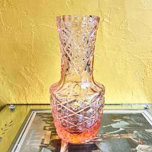 80s Vintage Pink Color Flower Vase ガラス 花瓶 フラワーベース 一輪挿し ピンク ヴィンテージ