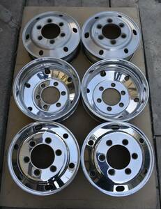  free shipping aluminium wheel 19.5×6.00 135 6 hole . gold JIS spherical surface seat 6 pcs set grinding ending 