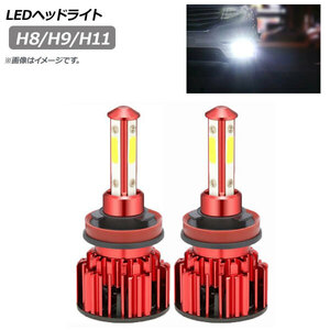 AP LEDヘッドライト レッド H8/H9/H11 10000LM 12V/24V 100W 6500K AP-LB313-RD 入数：1セット(左右)