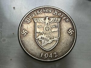 レプリカ ドイツ第三帝国 5ライヒスマルク硬貨 コイン銀貨 1942年 飾り ペンダント ジュエリーお守りに アドルフ ヒトラー ヒットラー H07