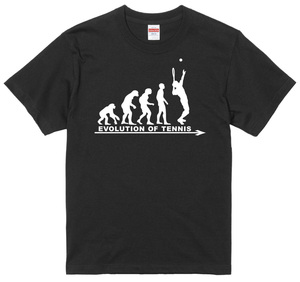 進化 evolution Tシャツ 黒 テニス テニスプレイヤー ラケット 網球 選べるサイズ S/M/L/XLより エボリューション