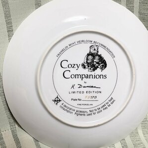 猫 ネコ ねこ FRANKLIN MINT PLATE COZY COMPANIONS K.DUNCAN 皿 置き物 陶器 木彫り アンティークビンテージ (三)の画像3