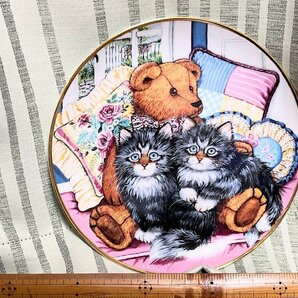 猫 ネコ ねこ FRANKLIN MINT PLATE COZY COMPANIONS K.DUNCAN 皿 置き物 陶器 木彫り アンティークビンテージ (三)の画像2