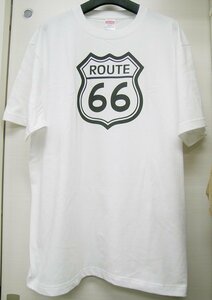 ホットロッド系 Tシャツ ルート66 アメカジ レトロ 白 新品1 アメ車 ハーレー hotrod アメリカン チョッパー オールディーズ 看板 標識