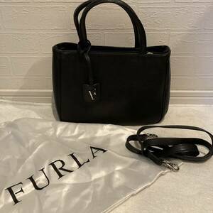 美品　フルラ　2WAY ショルダーバッグ ハンドバッグ レザー 黒　FURLA