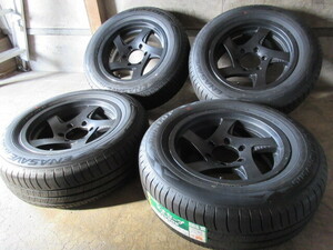 新品+稀少サイズset!! (黒) (16x7+10 6H/139,7) ラベル付(DUNLOP エナセーブ RV503) 215/65R16 ローダウン ハイエース レジアスエース 他も