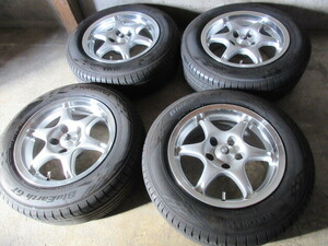 稀少サイズset,必見!! lndiama Polis 500 (15x7+25 5H/114,3) バリ溝(YK BluEarth-GT AE51/2023) 195/65R15 スカイライン シルビア 180SX 