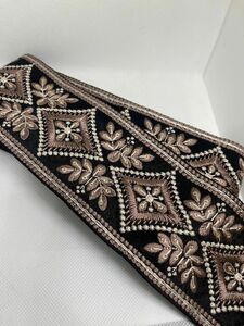 インド刺繍リボンブラック50cmまとめ割有り1mもハンドメイド