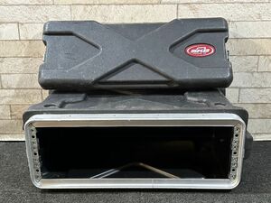 64●〇 SKB 3U SHALLOW X-RACK 3U ラックケース ハードケース ショート PA機材 輸送ケース フライトケース 樹脂製 エフェクター 〇●