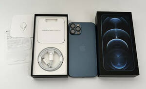 Apple アップル iPhone12 Pro 256GB Blue A2406 SIMフリー　バッテリー100%（アップルにて正規交換済）　中古品・送料無料