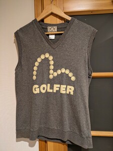 エヴィスEVISU グレー38 ベスト Vネック ゴルフGOLF