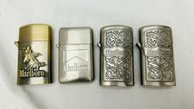 Zippo　ジッポライター　Marlboro　マルボロ　ロデオ　カウボーイ　彫刻　まとめ売４点　動作未確認　喫煙具 _画像1