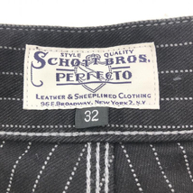 【中古】Schott オールドヒッコリー デニムパンツ　32　ブラック　ストライプ　ショット[240066136848]_画像5