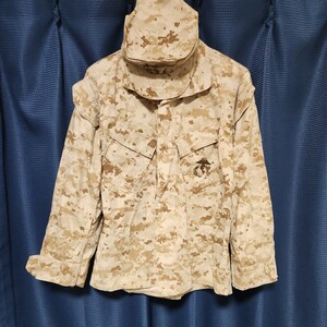 米軍　海兵隊　USMC　MARPAT　デザート　戦闘服　作業服　マーパット　上下セット　八角帽付き　迷彩