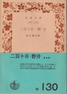 夏目漱石　二百十日・野分　岩波文庫　岩波書店