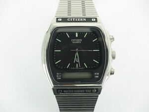 シチズン CITIZEN　メンズ腕時計　クオーツ　8950-083563　黒文字盤　お洒落な　シルバーカラー　I16