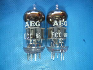 真空管 ECC88(6DJ8) AEG 2本セット／まとめ　動作確認済　中古　ジャンク扱い