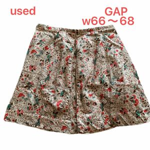 GAP used 花柄フレアスカート　膝丈　w66〜68