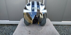 バイクヘルメット ジェットヘルメット リード工業(LEAD) バイクヘルメット ジェット STRAX ホワイト SJ-9 Mサイズ (頭囲 57cm~58cm未満)