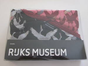 オランダ ショール　ストール　スカーフ　アムステルダム国立美術館 Rijks　museum 　未開封　未使用　pom AMSTERDAM 　鳥　鶴　