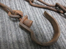 M51788 古鉄 鉄鎖 吊り具 吊鎖 古道具 2本まとめ ※傷みあり：ジャンク_画像8