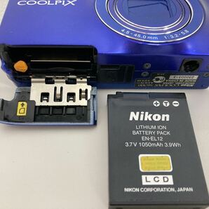 FL018.型番 COOLPIX S6300 Nikon ニコン クールピクス コンパクトデジタルカメラ デジカメ 青 ブルー 本体 バッテリー 作動未確認 ジャンクの画像7