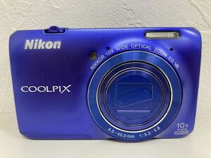 FL018.型番 COOLPIX S6300 Nikon ニコン クールピクス コンパクトデジタルカメラ デジカメ 青 ブルー 本体 バッテリー 作動未確認 ジャンク