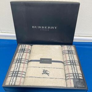 【比較的綺麗】 BURBERRY バーバリー 西川産業 バスタオル フェイスタオル タオルセット BB4100 BE 保管品