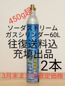 【往復送料込充填2本】ソーダストリームガスシリンダー充填2本分