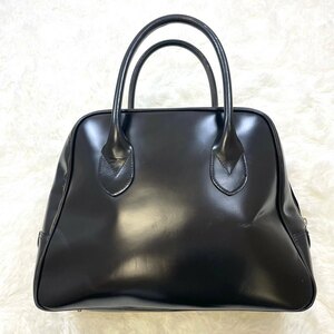 １円～　A-1　COMME des GARCONS コムデギャルソン　名作　ステアバッグ　青山バッグ　ハンドバッグ　レザー　台形　ブラック　KZ-K209