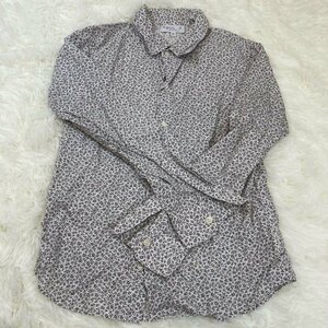 1円～　A-4　60　agnes ｂ ENFANT　アニエスベー　長袖シャツ　シャツ　グレー　2ans　90㎝　フラワー　花柄　キッズ　