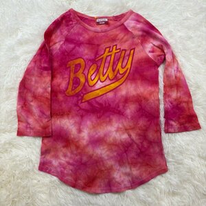 １円～　A-5　60　Paul Smith JEANS　ポールスミスジーンズ　ロングTシャツ　カットソー　Betty　タイダイ　ピンク　ゴム袖　サイズM　