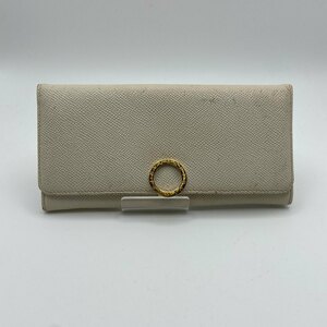 １円～　A-1　60　BVLGARI　ブルガリ　長財布　ロングウォレット　ホワイト　ビーゼロワン　283440　クロージャークリップ　フラップ