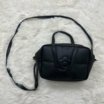 １円～　A-1　60　MARY QUANT　マリークワント　2WAY　ハンドバッグ　ショルダーバッグ　ブラック　フラワー　合皮_画像1