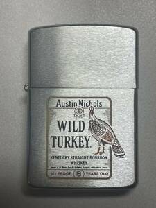 zippo ワイルドターキー 底面斜体ロゴ WILD TURKEY 年代物 Austin Nichols （8）YEARS OLD 筆記体 BOURBON WHISKEY
