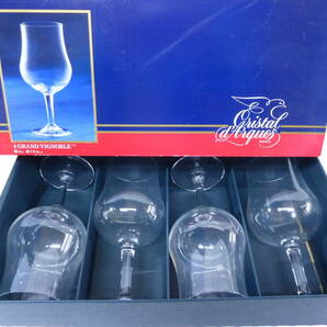 ＃ cristal d'arques クリスタルダルク ワイングラス 4客セット 元箱付 食器 酒器 洋食器 ヴィンテージ フランスの画像1