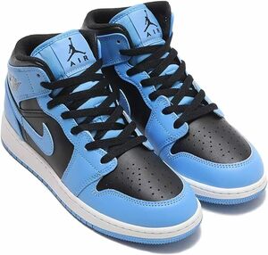 送料無料 24cm●NIKE ナイキ エア ジョーダン 1 ミッド SE AIR JORDAN 1 MID 黒 青 DQ8423-401 AJ GS